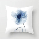 Blue and white geometric heart round cushion cover living room decor by Decorbites