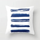 Blue and white geometric heart round cushion cover living room decor by Decorbites