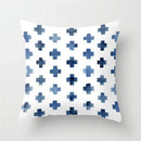 Blue and white geometric heart round cushion cover living room decor by Decorbites
