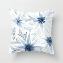 Blue and white geometric heart round cushion cover living room decor by Decorbites