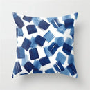 Blue and white geometric heart round cushion cover living room decor by Decorbites
