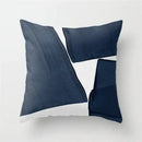 Blue and white geometric heart round cushion cover living room decor by Decorbites