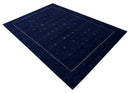 Blue And White Modern Wool Area Rug - Hand Loomed Contemporary by The Rug Decor