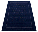 Blue And White Modern Wool Area Rug - Hand Loomed Contemporary by The Rug Decor