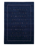 Blue And White Modern Wool Area Rug - Hand Loomed Contemporary by The Rug Decor