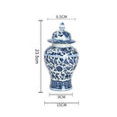 GobekUsa Blue White Porcelain General Jar: Ceramic Tea Caddy Candy Pot Storage Container