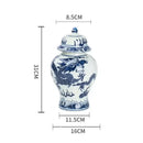 GobekUsa Blue White Porcelain General Jar: Ceramic Tea Caddy Candy Pot Storage Container