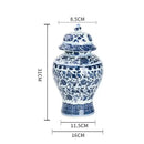 GobekUsa Blue White Porcelain General Jar: Ceramic Tea Caddy Candy Pot Storage Container