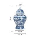 GobekUsa Blue White Porcelain General Jar: Ceramic Tea Caddy Candy Pot Storage Container