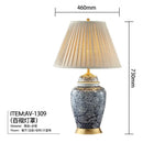 GobekUsa Blue Porcelain Table Lamp - Large Ceramic Lamp for Bedroom and Living Room