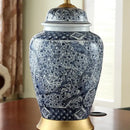 GobekUsa Blue Porcelain Table Lamp - Large Ceramic Lamp for Bedroom and Living Room