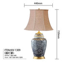 GobekUsa Blue Porcelain Table Lamp - Large Ceramic Lamp for Bedroom and Living Room