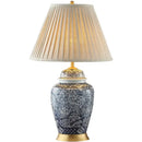 GobekUsa Blue Porcelain Table Lamp - Large Ceramic Lamp for Bedroom and Living Room