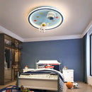 GobekUsa Blue Space LED Cartoon Chandelier for Kids Room Ceiling Lights disco