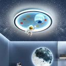 GobekUsa Blue Space LED Cartoon Chandelier for Kids Room Ceiling Lights disco