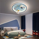 GobekUsa Blue Space LED Cartoon Chandelier for Kids Room Ceiling Lights disco