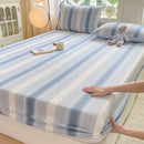 GobekUsa Cotton Jacquard Fitted Sheet Set with 2 Pillowcases, Dustproof & Anti-Slip