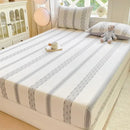 GobekUsa Cotton Jacquard Fitted Sheet Set with 2 Pillowcases, Dustproof & Anti-Slip
