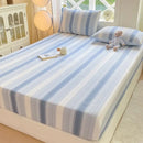 GobekUsa Cotton Jacquard Fitted Sheet Set with 2 Pillowcases, Dustproof & Anti-Slip