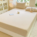 GobekUsa Cotton Jacquard Fitted Sheet Set with 2 Pillowcases, Dustproof & Anti-Slip