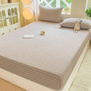 GobekUsa Cotton Jacquard Fitted Sheet Set with 2 Pillowcases, Dustproof & Anti-Slip