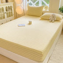 GobekUsa Cotton Jacquard Fitted Sheet Set with 2 Pillowcases, Dustproof & Anti-Slip
