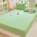 GobekUsa Cotton Jacquard Fitted Sheet Set with 2 Pillowcases, Dustproof & Anti-Slip