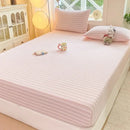 GobekUsa Cotton Jacquard Fitted Sheet Set with 2 Pillowcases, Dustproof & Anti-Slip