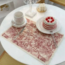 Blue and white toile cotton linen place mat set kitchen dining decor by Decorbites