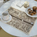 Blue and white toile cotton linen place mat set kitchen dining decor by Decorbites
