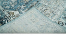 Blue, Beige and Black Antique Finish, Vintage look, Art Silk Area Rug, Living Room Rug | TRDMM1
