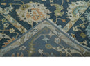 Blue, Beige and Green 10.3x13.8 Hand knotted Traditional Oushak Wool Area Rug, Kids, Living Room and Bedroom Rug by The Rug Decor