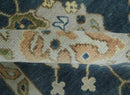 Blue, Beige and Green 10.3x13.8 Hand knotted Traditional Oushak Wool Area Rug, Kids, Living Room and Bedroom Rug by The Rug Decor
