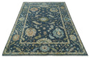 Blue, Beige and Green 10.3x13.8 Hand knotted Traditional Oushak Wool Area Rug, Kids, Living Room and Bedroom Rug by The Rug Decor