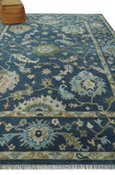 Blue, Beige and Green 9x12 Hand knotted Traditional Oushak Wool Area Rug by The Rug Decor
