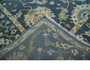 Blue, Beige and Green 9x12 Hand knotted Traditional Oushak Wool Area Rug by The Rug Decor
