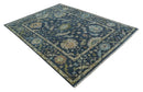 Blue, Beige and Green 9x12 Hand knotted Traditional Oushak Wool Area Rug by The Rug Decor