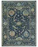 Blue, Beige and Green 9x12 Hand knotted Traditional Oushak Wool Area Rug by The Rug Decor