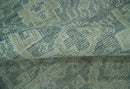 Blue, Beige and Silver 8x10 Hand Knotted Tribal Design wool area rug
