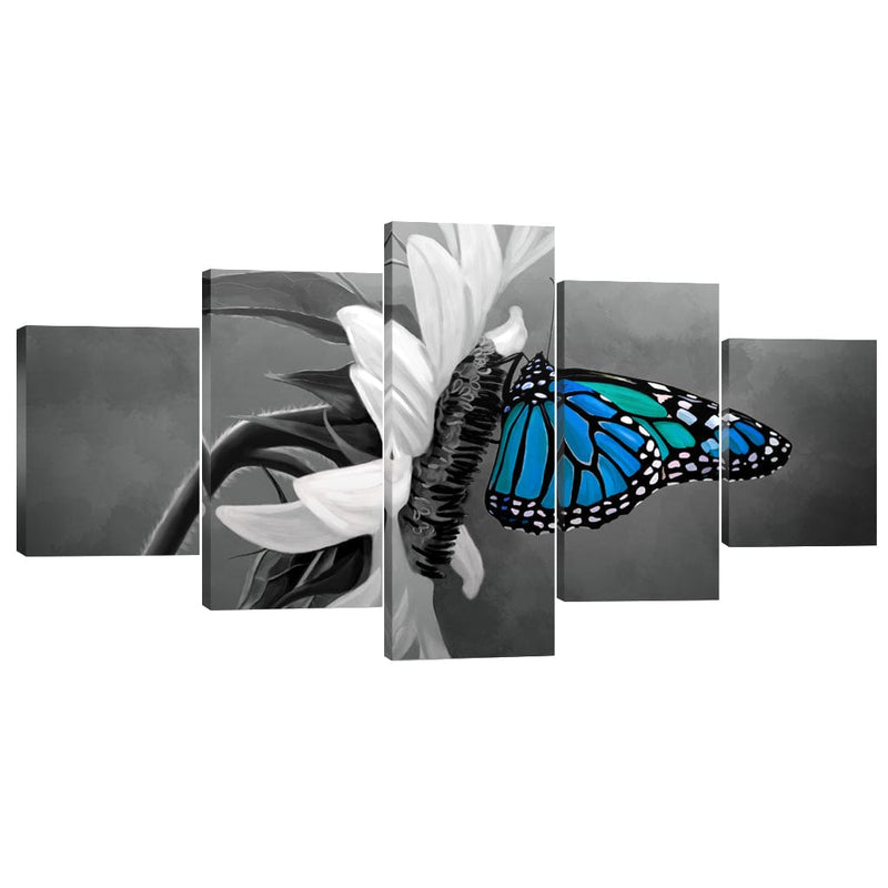 Blue Butterfly Canvas - 5 Panel