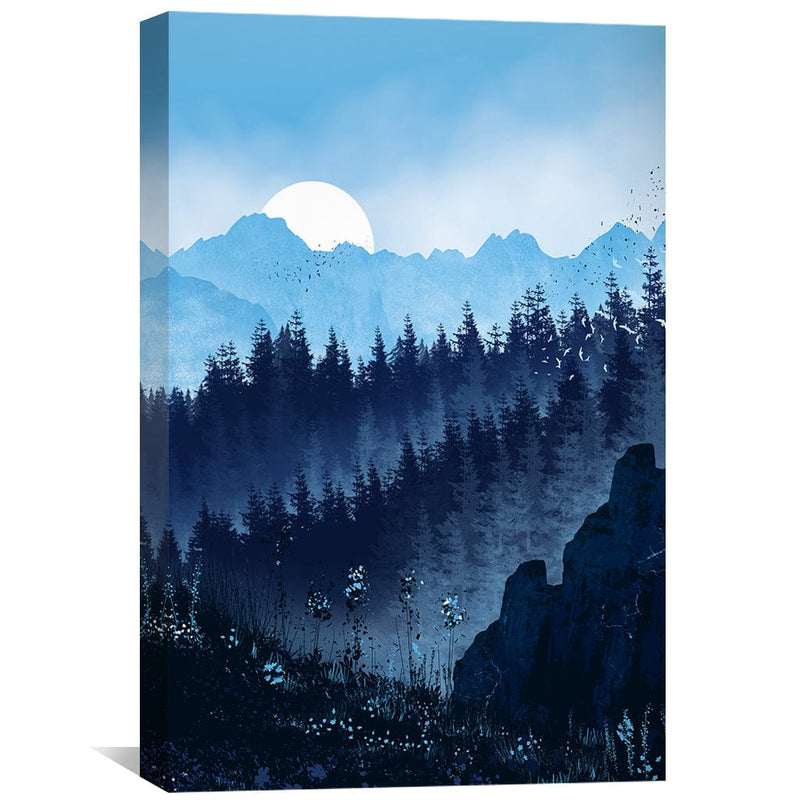 Blue Calm Forest Canvas