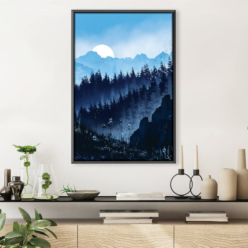 Blue Calm Forest Canvas