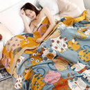 GobekUsa Cartoon Cat Summer Quilt - 100% Cotton Leisure Blanket