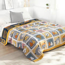 GobekUsa Cartoon Cat Summer Quilt - 100% Cotton Leisure Blanket