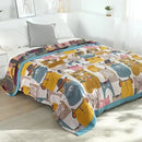 GobekUsa Cartoon Cat Summer Quilt - 100% Cotton Leisure Blanket