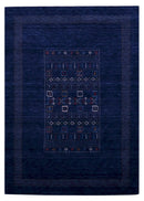 Hand Loomed Wool Area Rug with Blue Center Pattern - Artisanal Premium Woven Design by The Rug Decor
