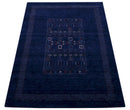 Hand Loomed Wool Area Rug with Blue Center Pattern - Artisanal Premium Woven Design by The Rug Decor