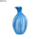GobekUsa Blue Ceramic Flower Bud Vase for Table Decoration and Room Aesthetic