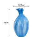 GobekUsa Blue Ceramic Flower Bud Vase for Table Decoration and Room Aesthetic