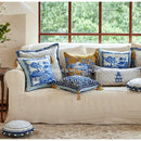 GobekUsa Blue Chinoiserie Home Pagoda Bolster Pillowcase 30x65 Luxury Cushion Cover